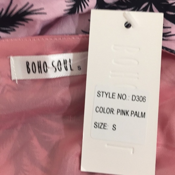 Boho Soul PINK Palm Dress New size Small - Picture 6 of 7